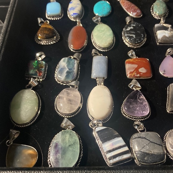 Assorted Gemstone Pendant stamped 925 (pick one) - Picture 6 of 7